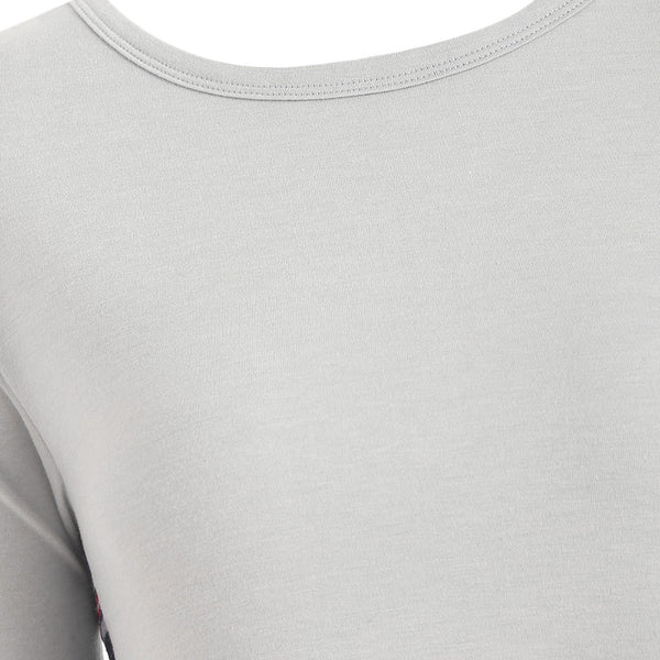 Long Sleeve Checked Panel Top