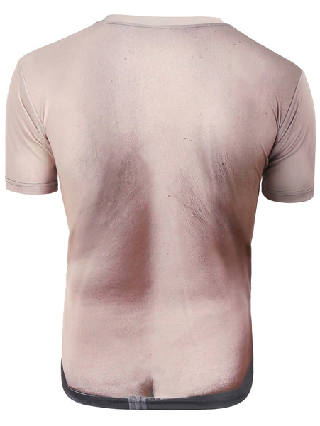 Chest Hair 3D Print Short Sleeves T-shirt