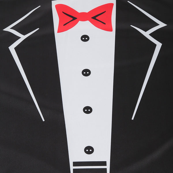 Faux Blazer Print Short Sleeves Casual T-shirt