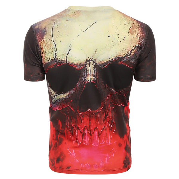 3D Skull Print Short Sleeves Tee