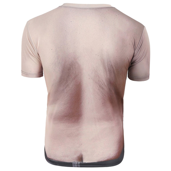 Chest Hair 3D Print Short Sleeves T-shirt