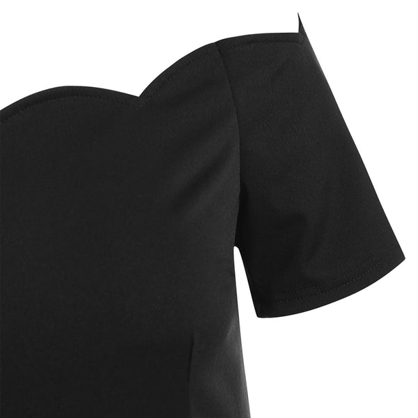 Valentines Day Cats Couple Print Off The Shoulder Dress