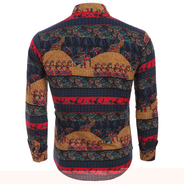 Ethnic Tribal Print Long Sleeves Shirt