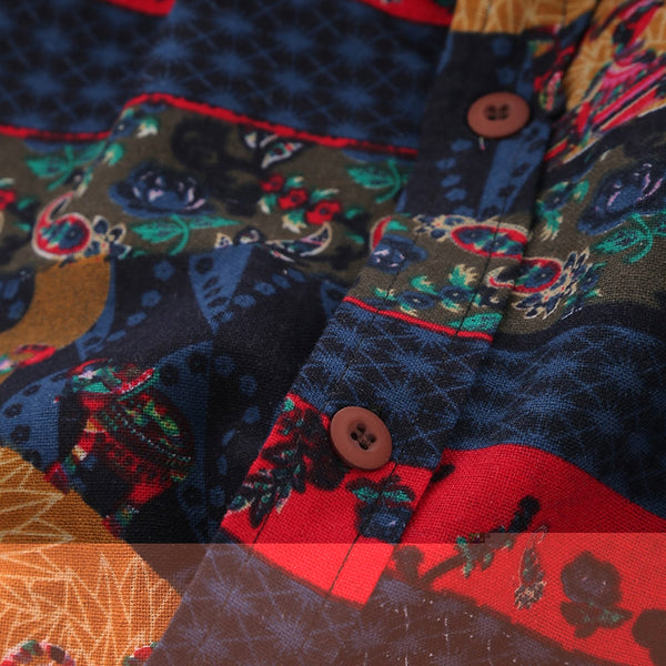 Ethnic Tribal Print Long Sleeves Shirt