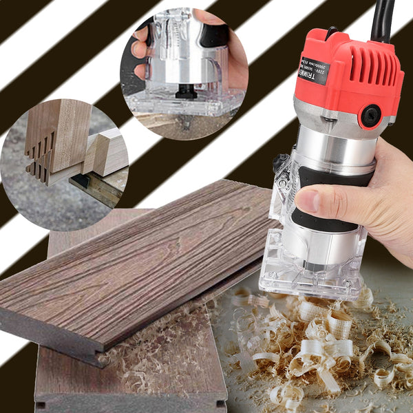 800W Woodworking Electric Trimming Machine Engraving Electromechanical Wood Milling Slotting Machine