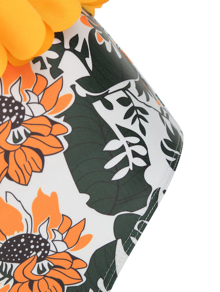 Scalloped Trim Floral Tankini Set