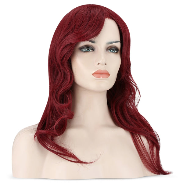 64cm Micro-curly Synthetic Wig Elegant Wind Red Hairpiece for Women