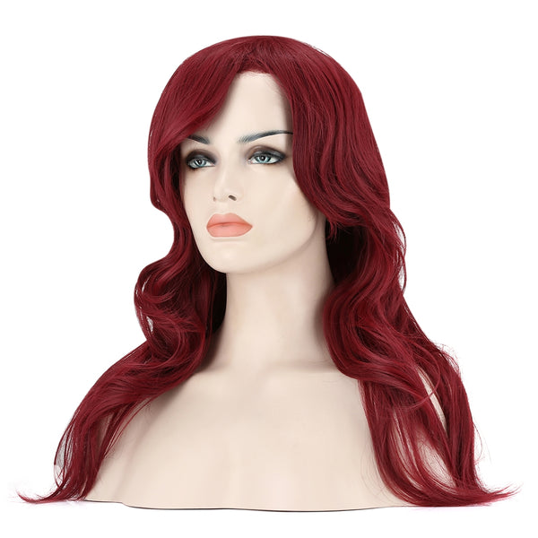 64cm Micro-curly Synthetic Wig Elegant Wind Red Hairpiece for Women