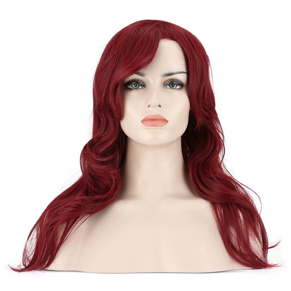 64cm Micro-curly Synthetic Wig Elegant Wind Red Hairpiece for Women