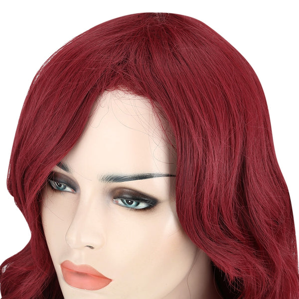 64cm Micro-curly Synthetic Wig Elegant Wind Red Hairpiece for Women