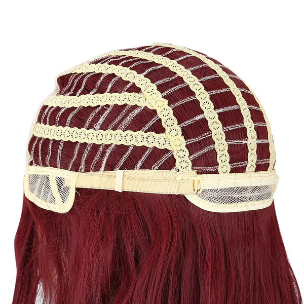 64cm Micro-curly Synthetic Wig Elegant Wind Red Hairpiece for Women