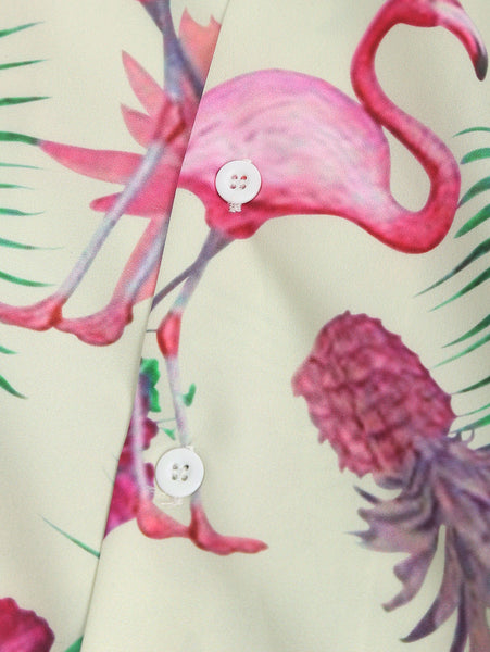 Animal Fruit Print Short Sleeves Shirt For Men