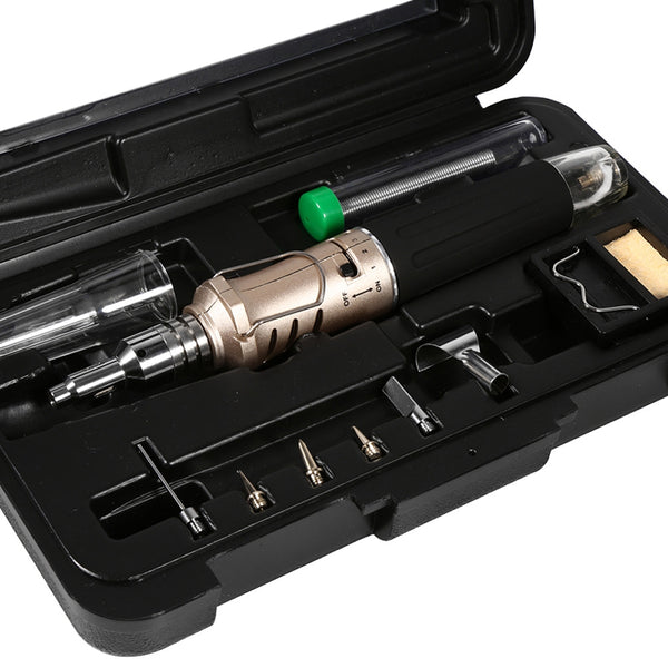 Professional 10 in 1 Butane Gas Soldering Iron Automatic Ignition Welding Tool Portable Kit