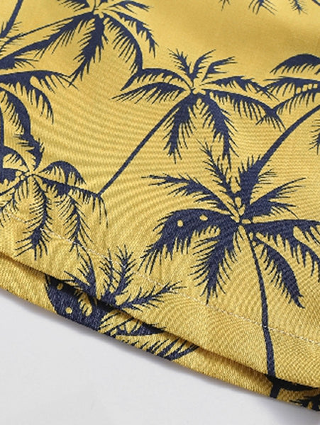 Coconut Tree Print Board Shorts