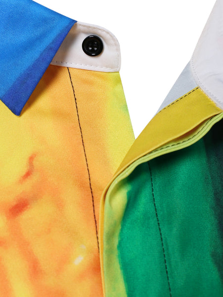 Hidden Button Paint Splatter Shirt