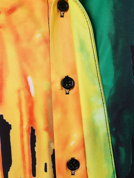 Hidden Button Paint Splatter Shirt