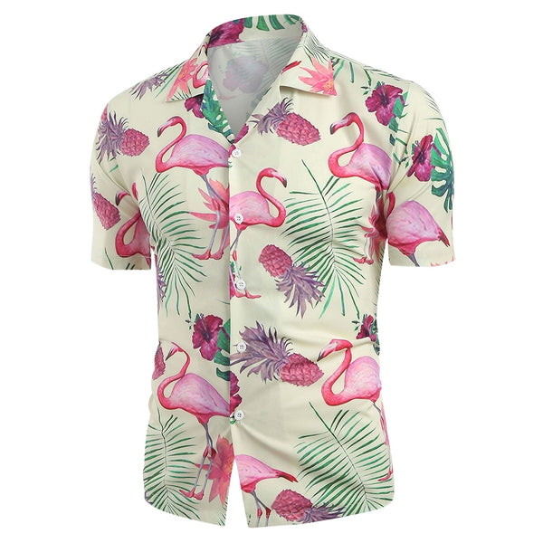 Animal Fruit Print Short Sleeves Shirt For Men