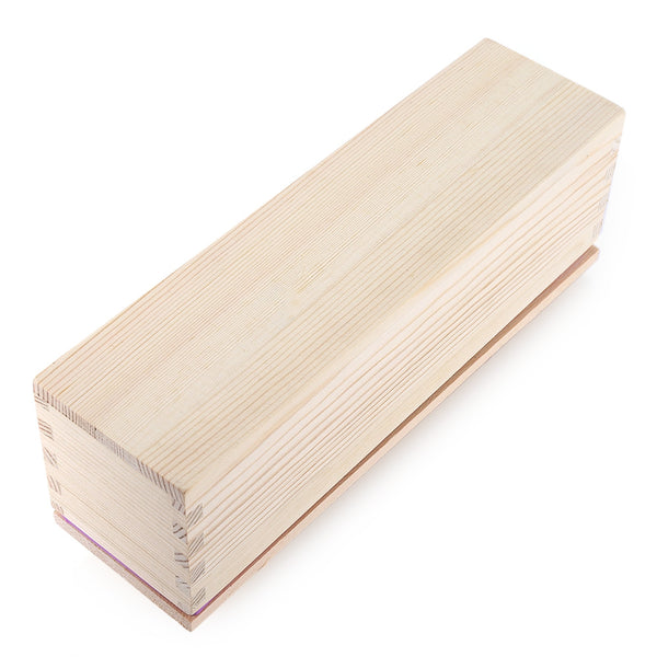 Rectangular Solid DIY Handmade Silicone Soap Mold Wooden Box with Cover Purple