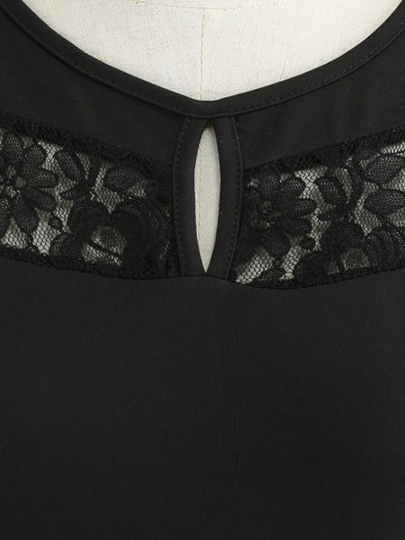 Lace Panel Bat Pumpkin Sleeveless Halloween Dress