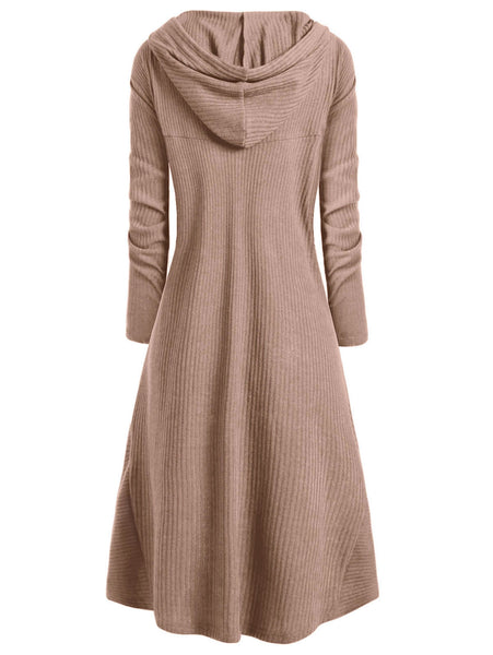 Hooded High Low Drop Shoulder Longline Sweater