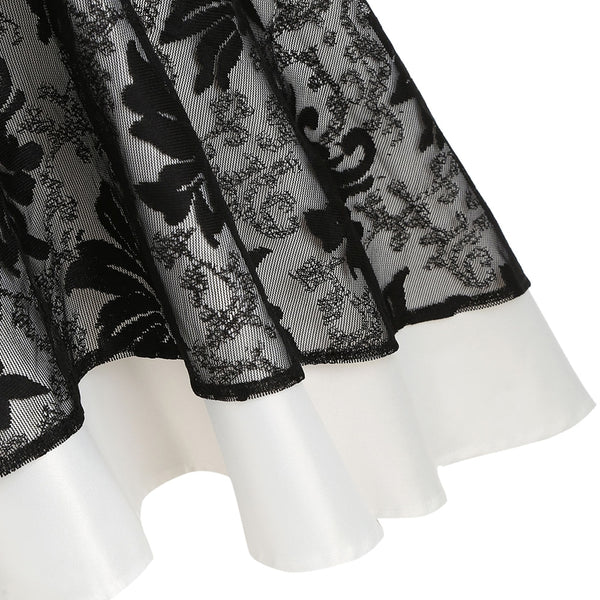 Lace Up Empire Waist Dip Hem Party Dress