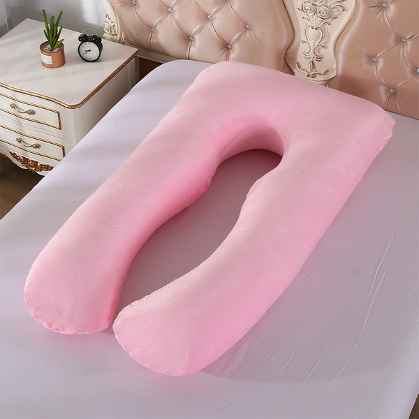 Crystal Velvet U Shape Maternity Sleeping Support Pillow for Side Sleeper Pregnant Women