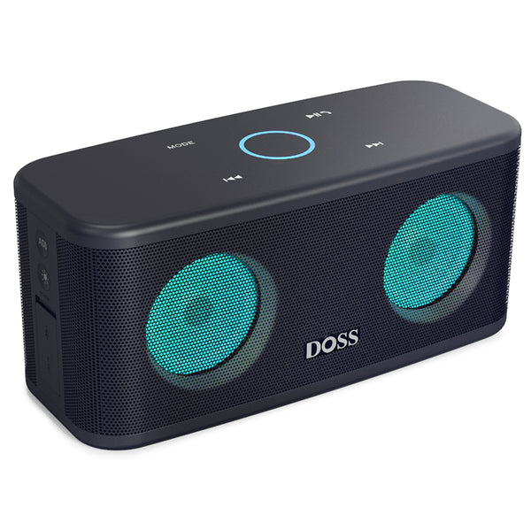 DOSS Stereo Sound Deep Bass 20H Playtime with LED Light SoundBox Plus Bluetooth Portable Wireless Speaker