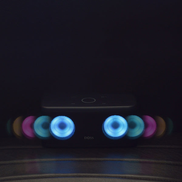 DOSS Stereo Sound Deep Bass 20H Playtime with LED Light SoundBox Plus Bluetooth Portable Wireless Speaker