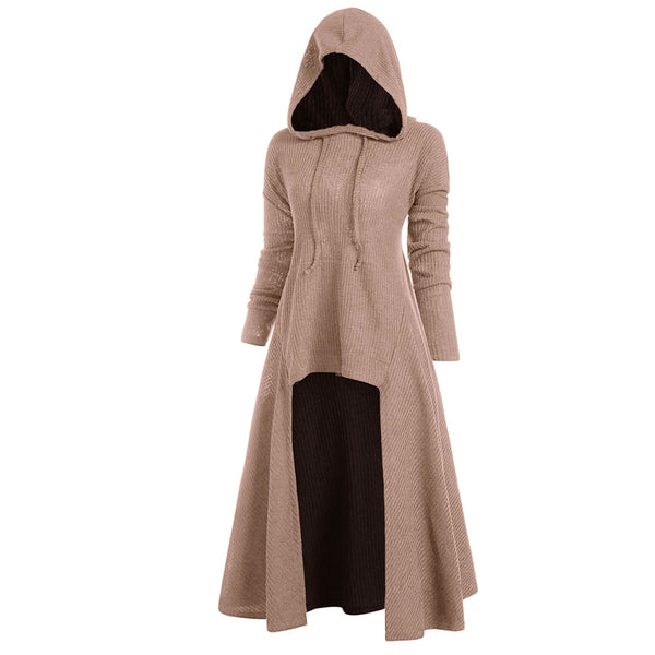 Hooded High Low Drop Shoulder Longline Sweater