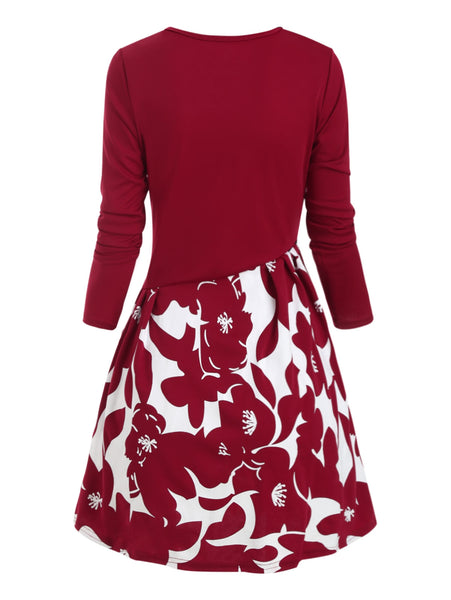 Button Embellished Floral Longline T-shirt