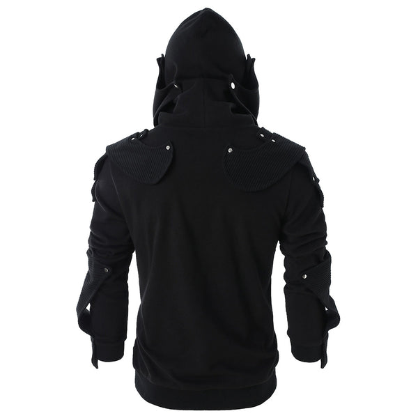 Rivet Long Sleeve Drawstring Pullover Hoodie