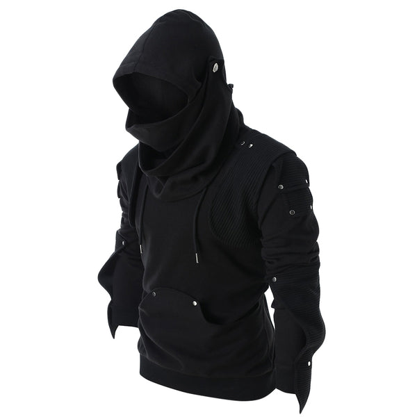 Rivet Long Sleeve Drawstring Pullover Hoodie