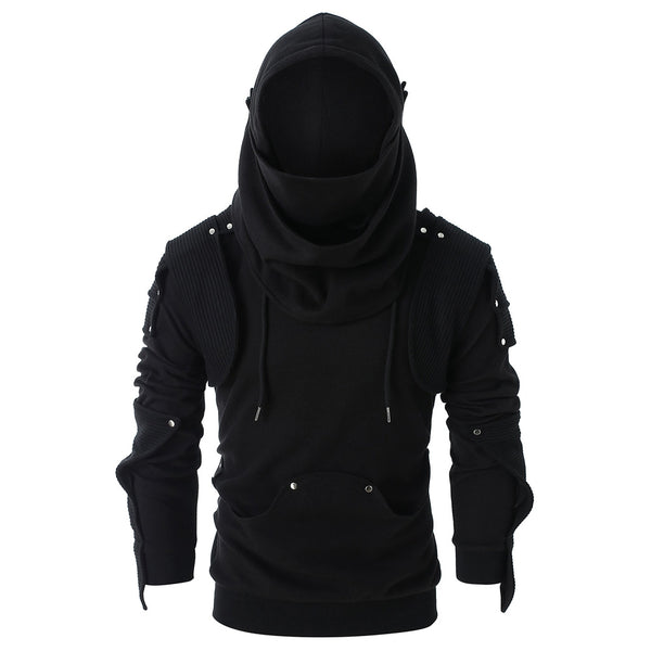 Rivet Long Sleeve Drawstring Pullover Hoodie