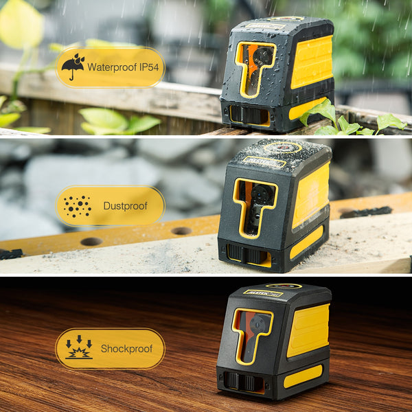 Cross Line Laser Level 49ft/15m Red Cross Line with Self-Leveling Horizontal and Vertical Cross-Line Laser