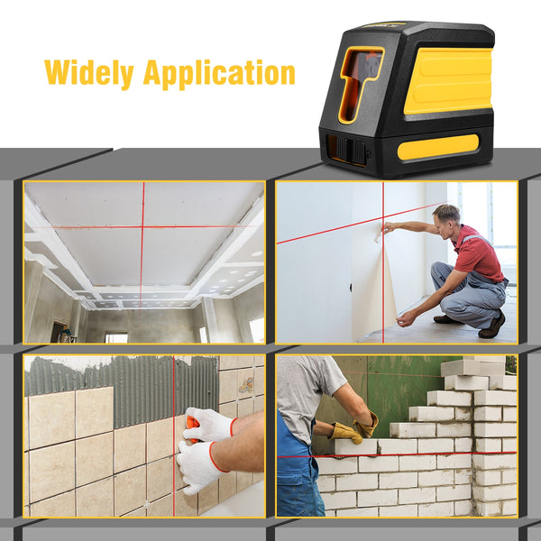Cross Line Laser Level 49ft/15m Red Cross Line with Self-Leveling Horizontal and Vertical Cross-Line Laser
