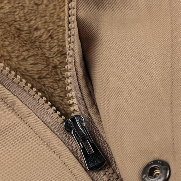 Faux Fur Lined Waist Drawstring Cargo Jacket