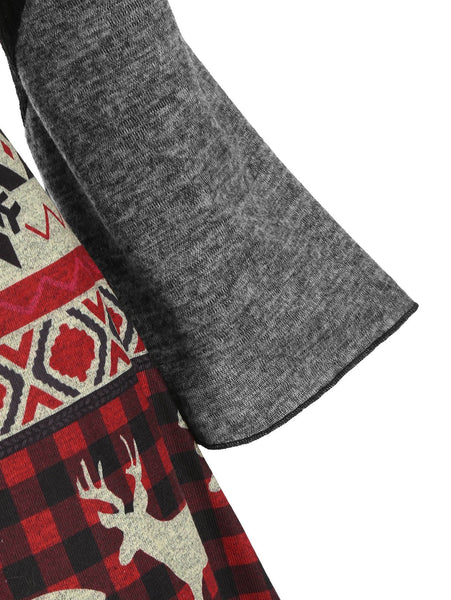 Christmas Elk Hooded Flippy Hem Knitted Dress