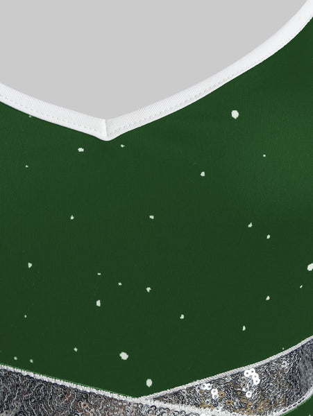 Sequined Reindeer Print Mini Cami Dress