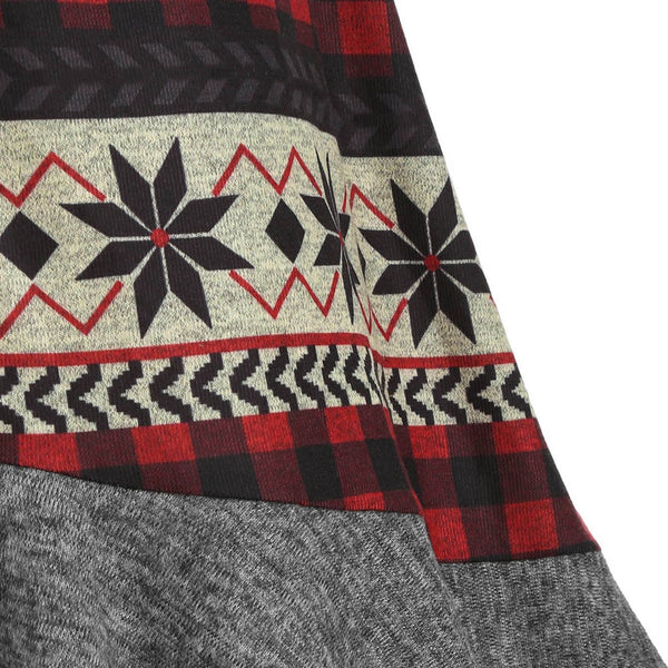 Christmas Elk Hooded Flippy Hem Knitted Dress