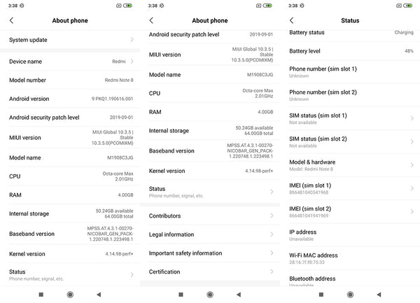Xiaomi Redmi Note 8 Global Version 4+64GB Space Black EU