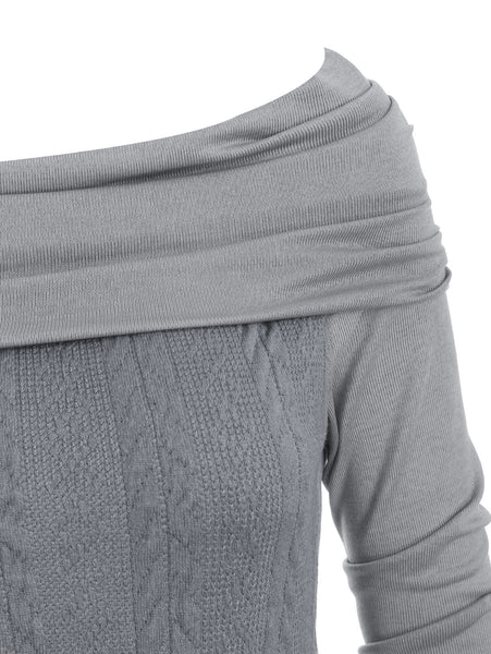 Cowl Neck Lace Up Guipure Panel Longline Knitwear