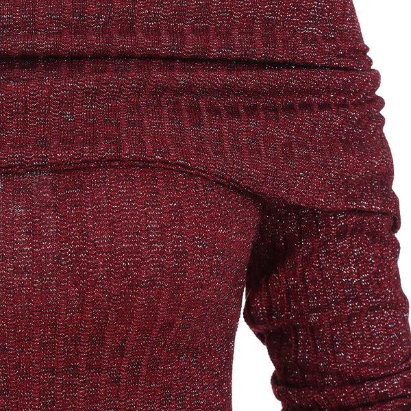 Folded Cowl Neck Bowknot Metallic Thread Knitwear
