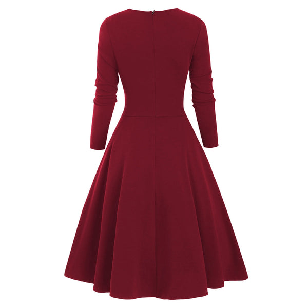 Plaid Button Embellished Bowknot Sweetheart Dress for Women