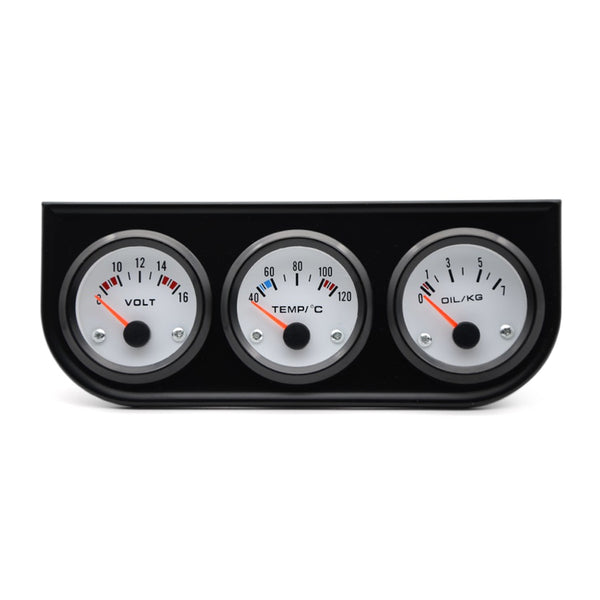 Triple Gauge Kit Electric Voltmeter Water Temperature Oil Pressure for Gasoline Modified Car Models