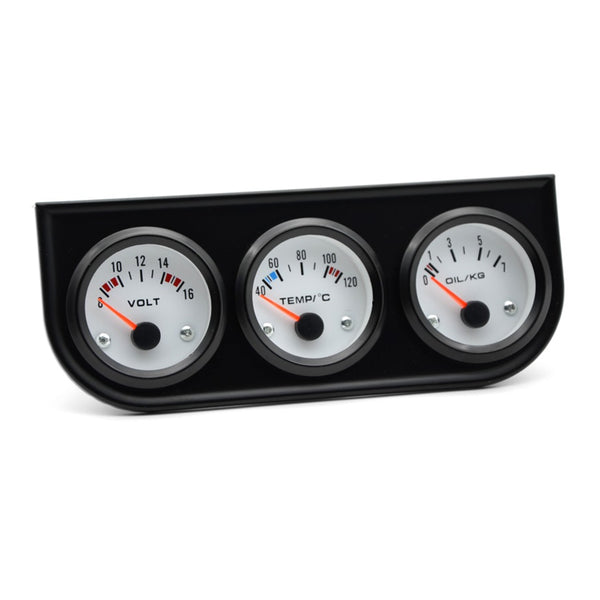 Triple Gauge Kit Electric Voltmeter Water Temperature Oil Pressure for Gasoline Modified Car Models