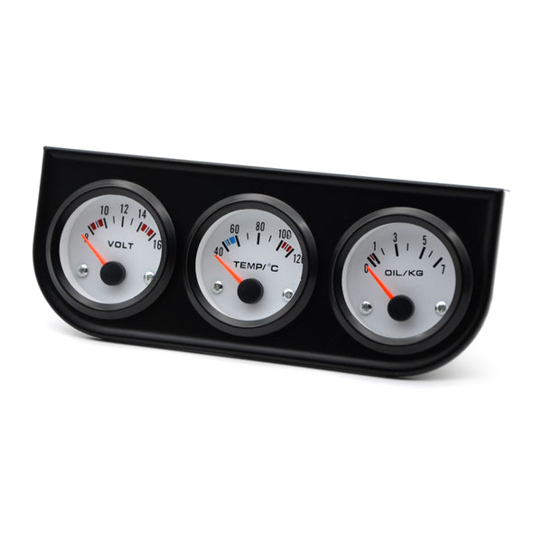 Triple Gauge Kit Electric Voltmeter Water Temperature Oil Pressure for Gasoline Modified Car Models