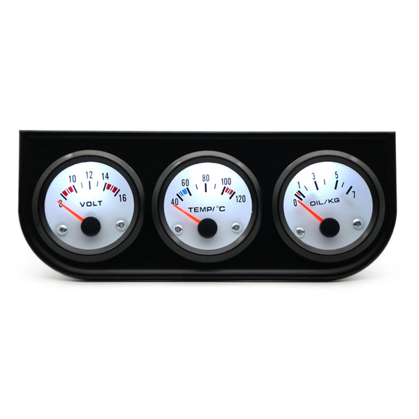 Triple Gauge Kit Electric Voltmeter Water Temperature Oil Pressure for Gasoline Modified Car Models