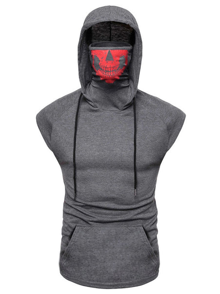 Mask Skull Hooded Pullover Vest