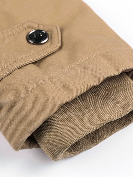 Faux Fur Lined Waist Drawstring Cargo Jacket